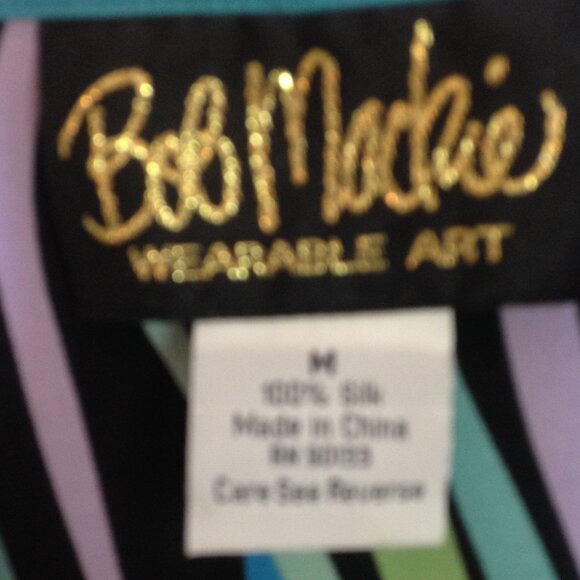 Bob Mackie Wearable Art 100% Silk Top Lace-Front Medium - Picture 3 of 4